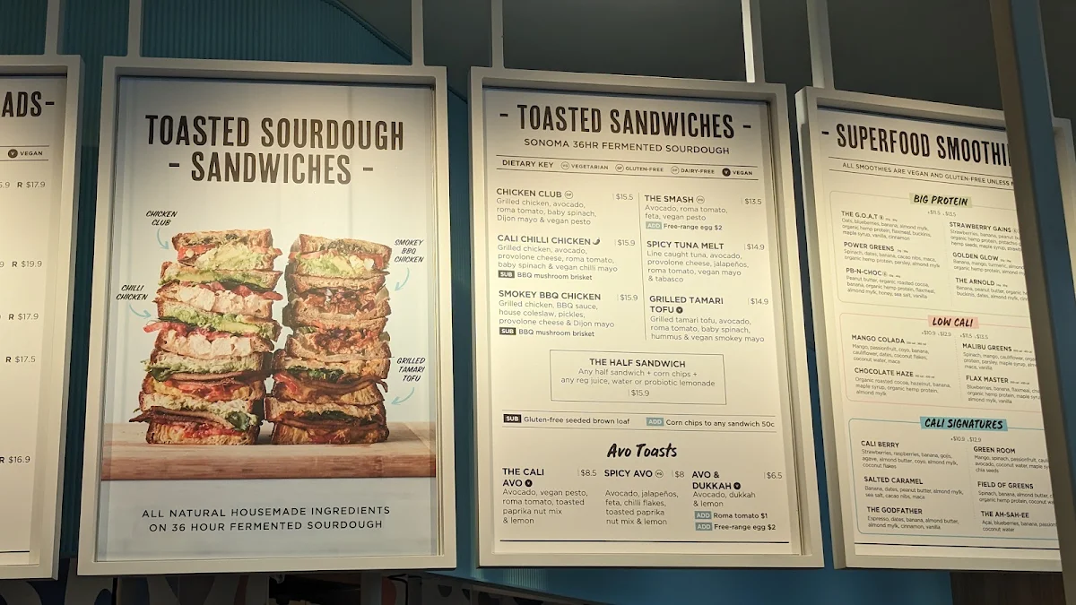 Menu, Cali Press Cafe & Breakfast Chatswood