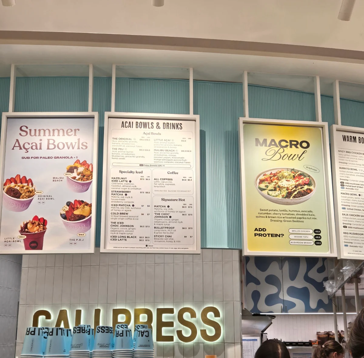Menu, Cali Press Cafe & Breakfast Chatswood