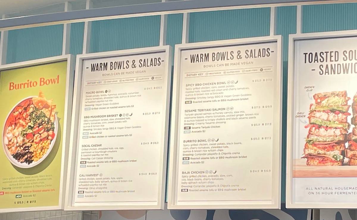 Menu, Cali Press Cafe & Breakfast Chatswood