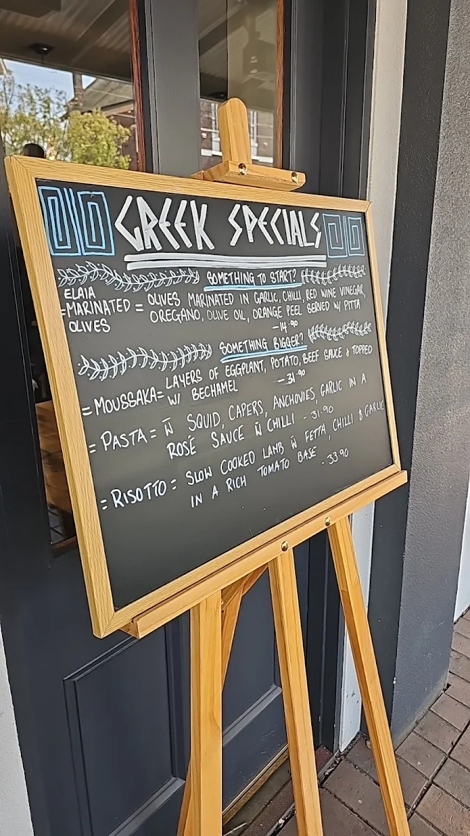Menu, Elaia Cafe Restaurant