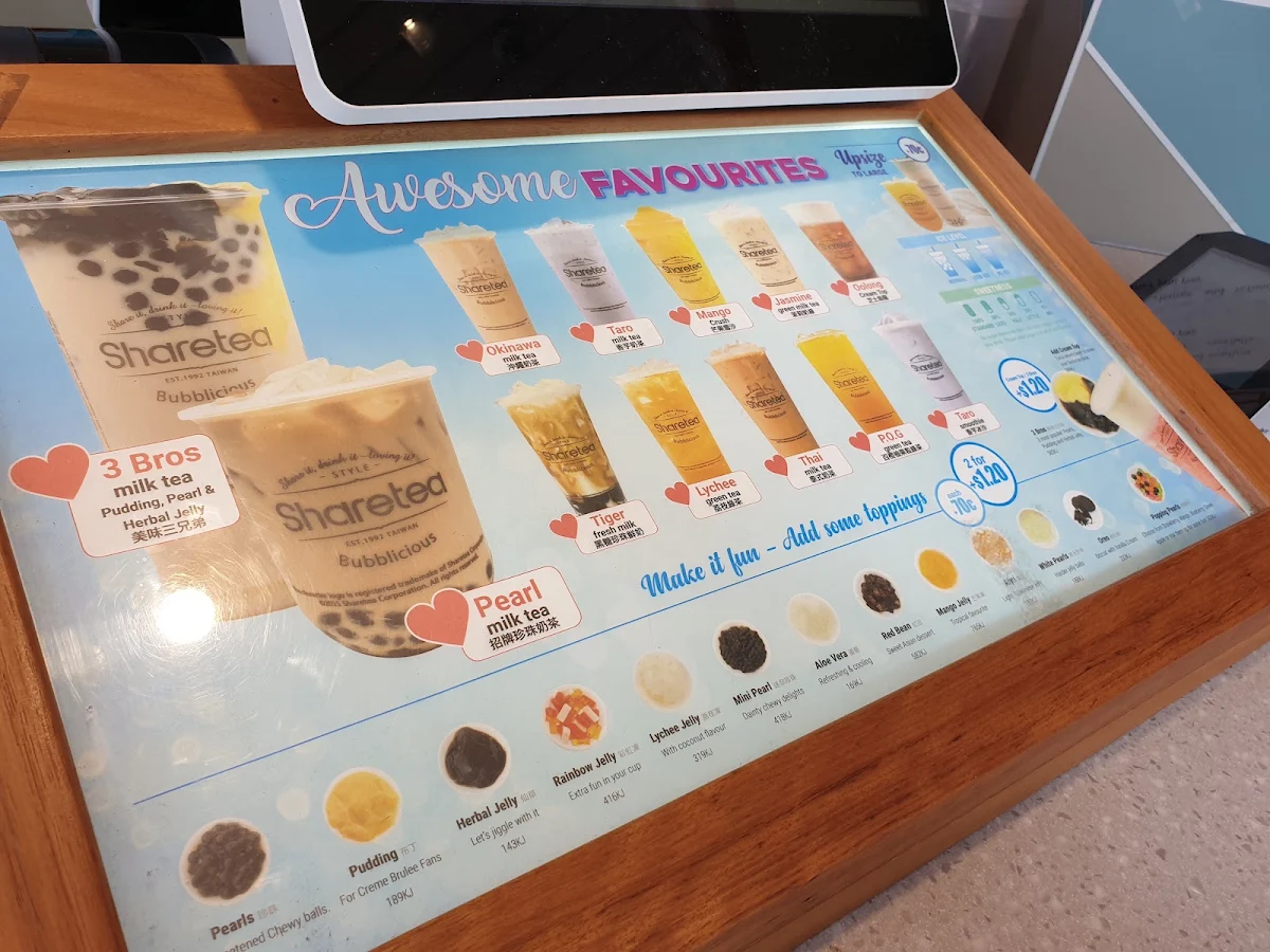 Menu, Sharetea Wollongong