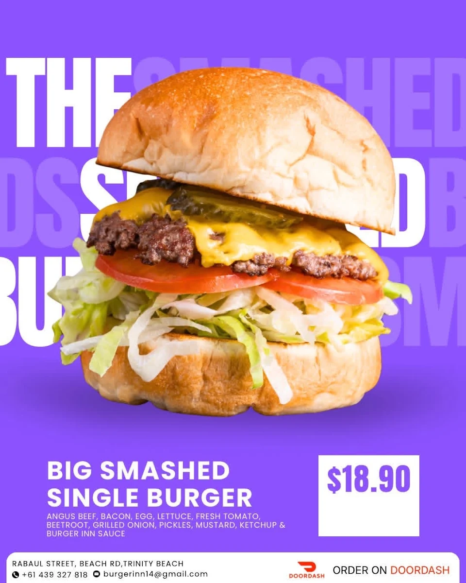 Menu, Burger Inn