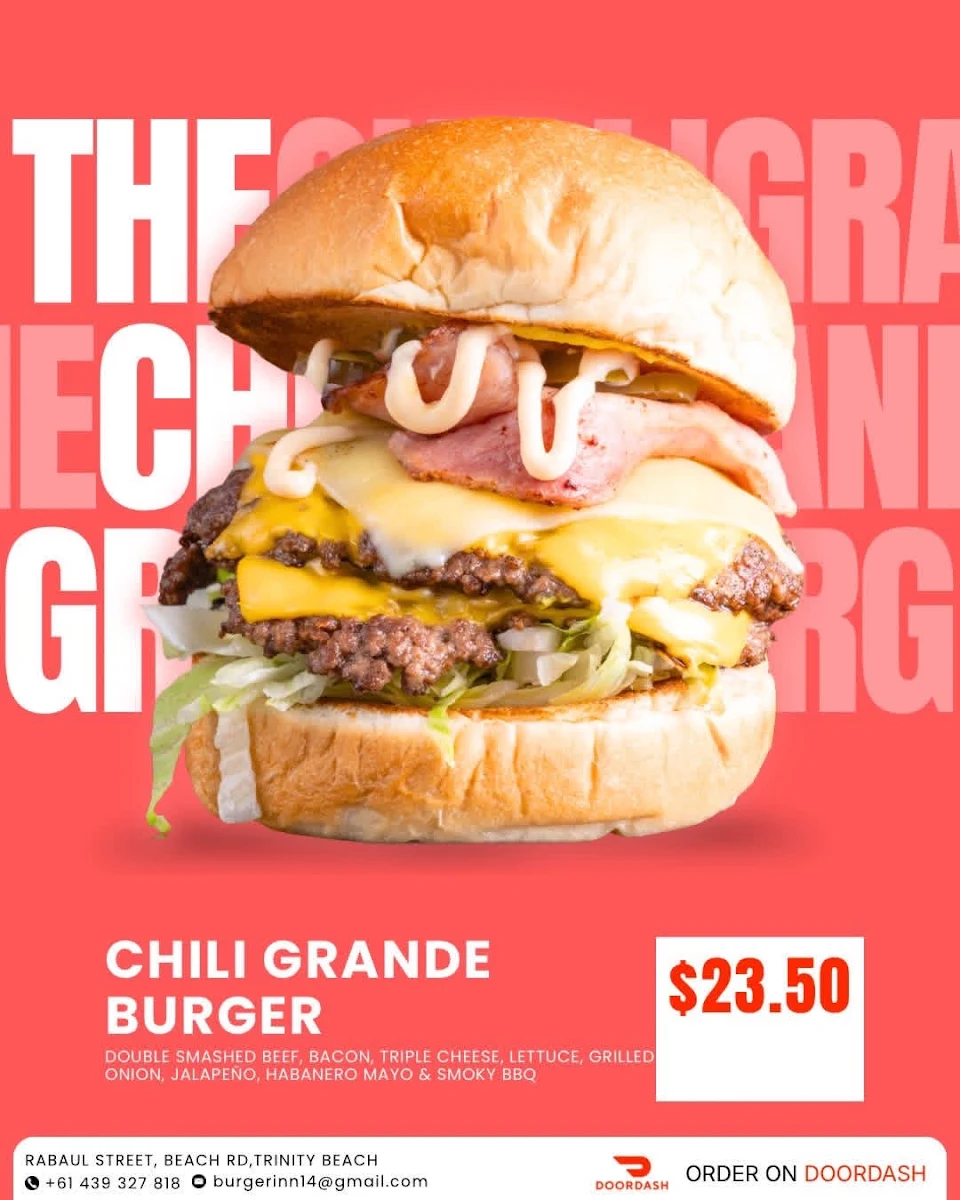 Menu, Burger Inn