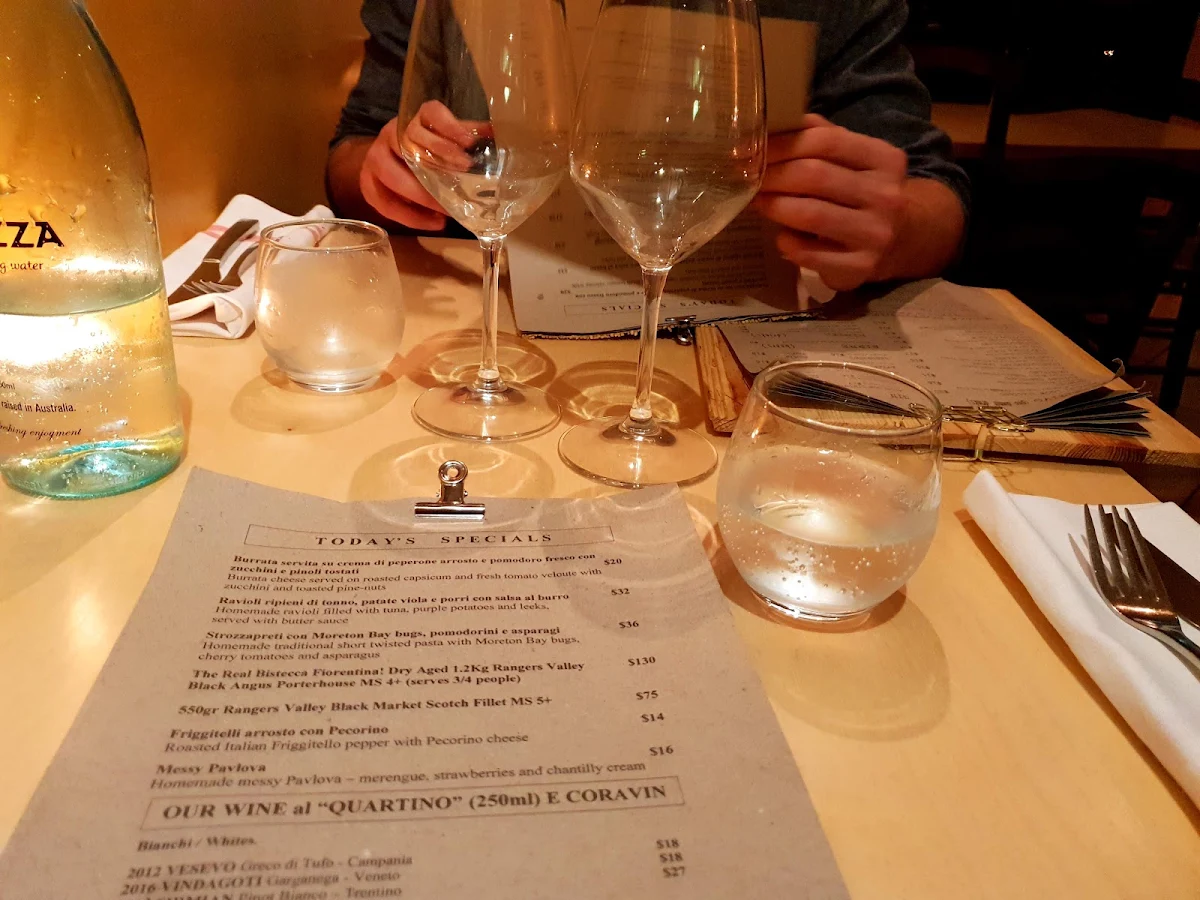 Menu, Osteria Riva