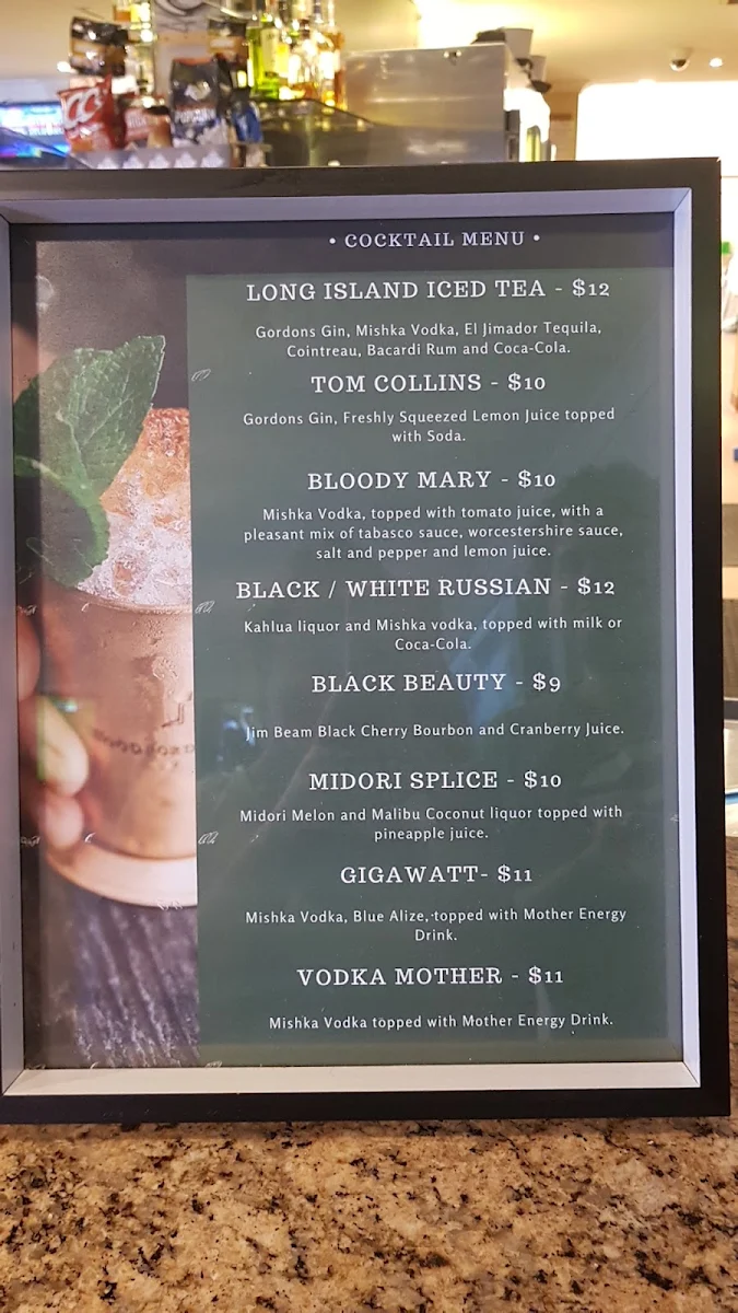 Menu, Moreland Hotel