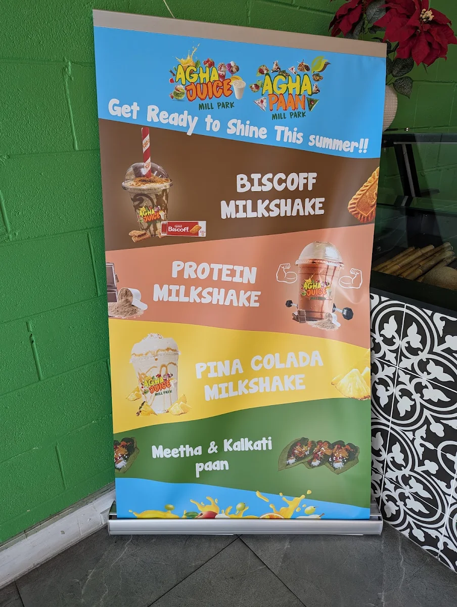 Menu, Agha Juice Mill Park