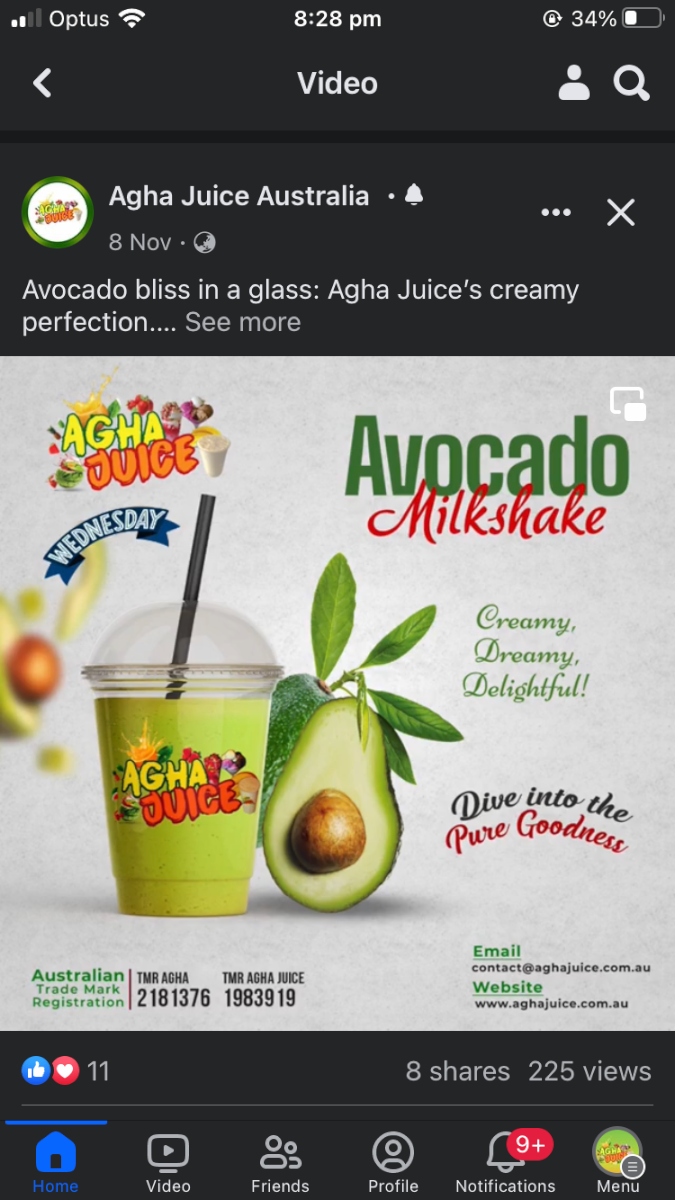 Menu, Agha Juice Mill Park