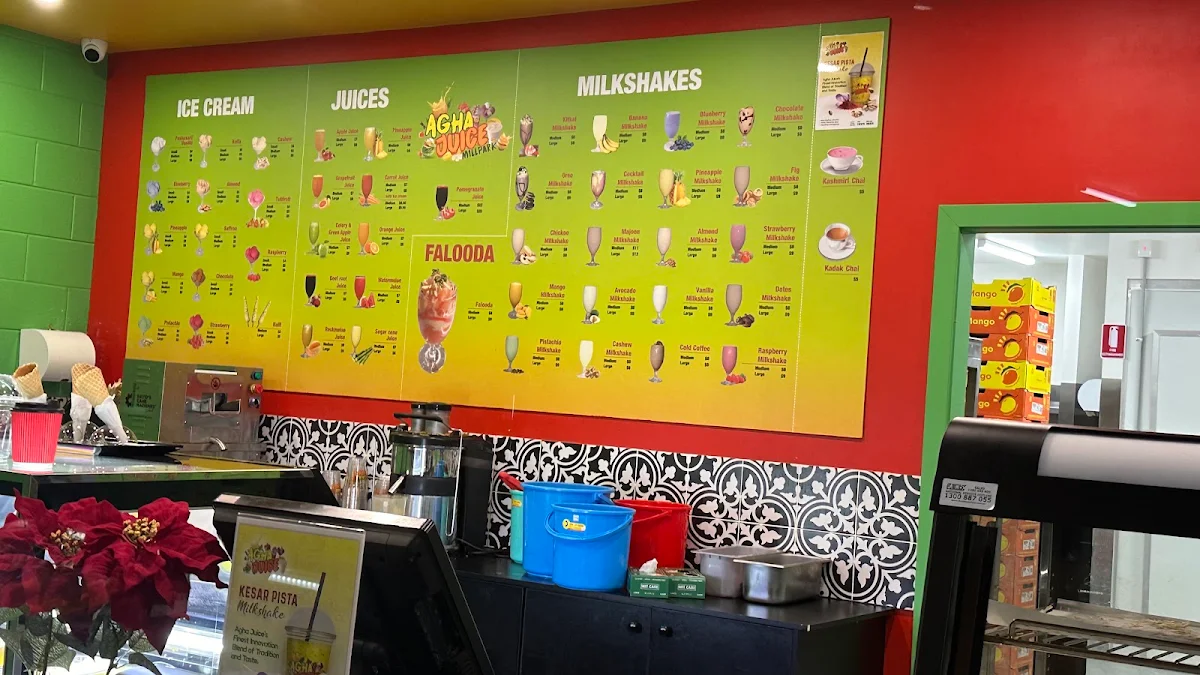 Menu, Agha Juice Mill Park
