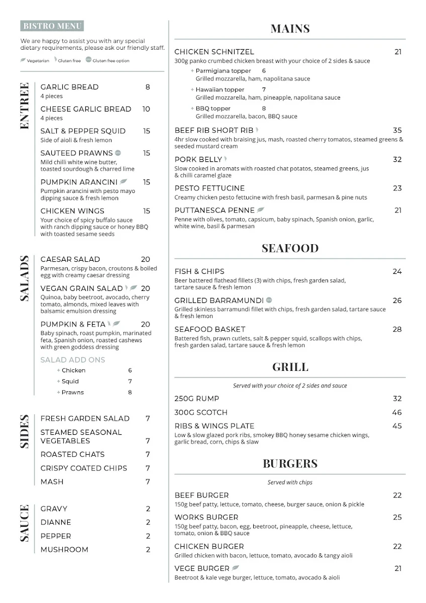 Menu, Railway Hotel