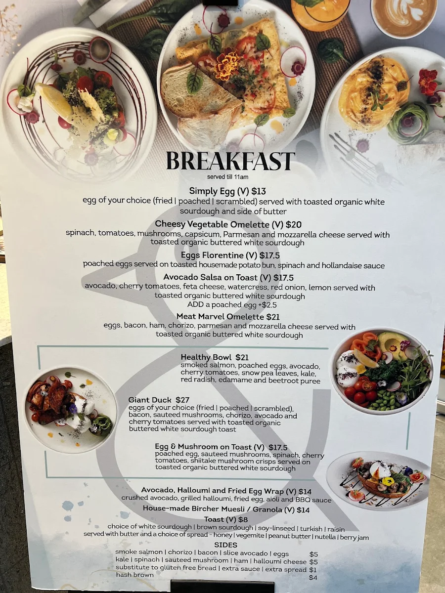 Menu, The Naked Duck World Square