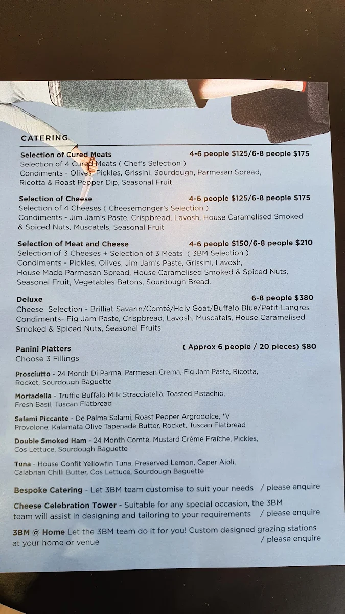 Menu, Three Blind Mice - Providore | Kitchen