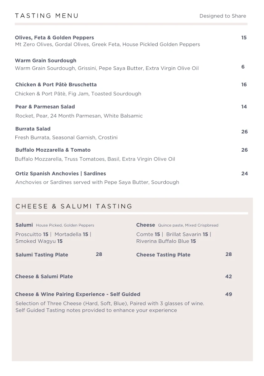 Menu, Three Blind Mice - Providore | Kitchen