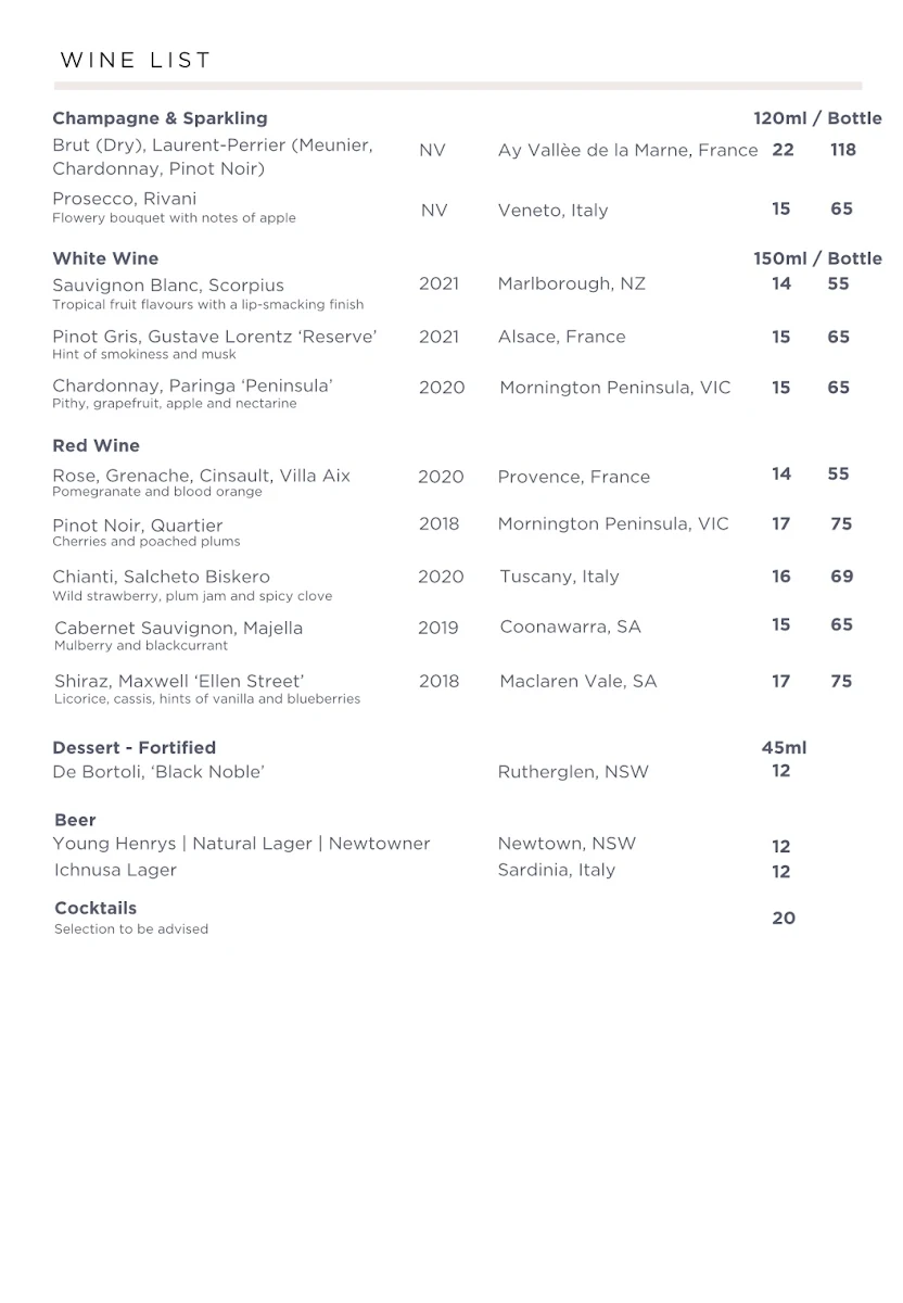 Menu, Three Blind Mice - Providore | Kitchen
