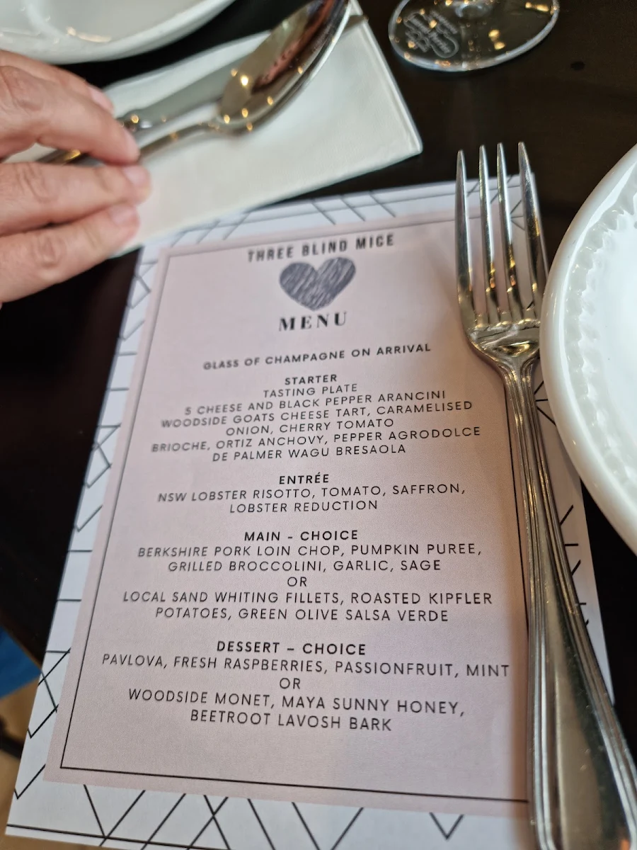 Menu, Three Blind Mice - Providore | Kitchen
