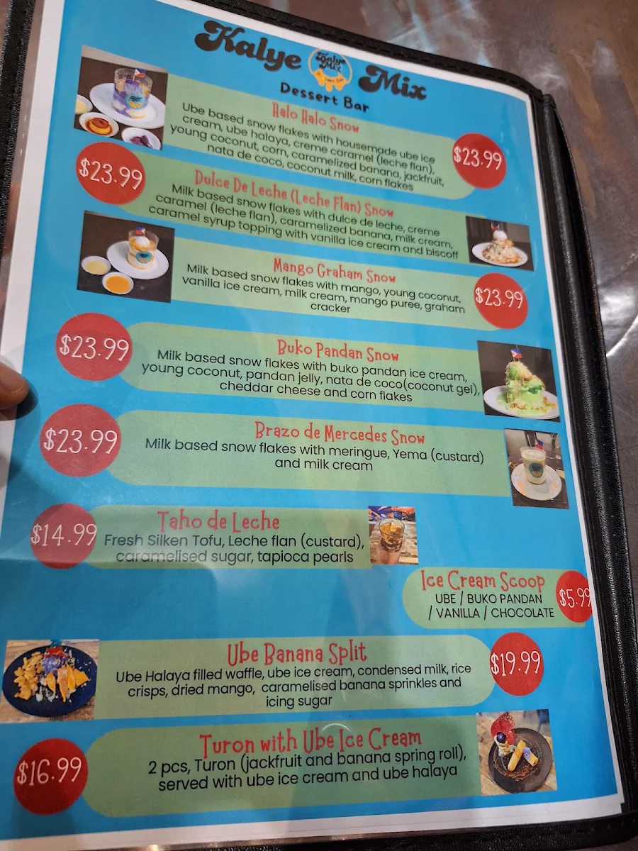 Menu, Kalye Marinas Filipino Grill and Seafood (Ashburton Branch)