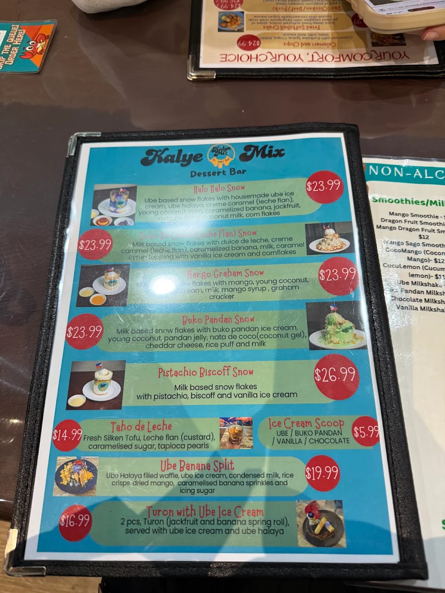 Menu, Kalye Marinas Filipino Grill and Seafood (Ashburton Branch)