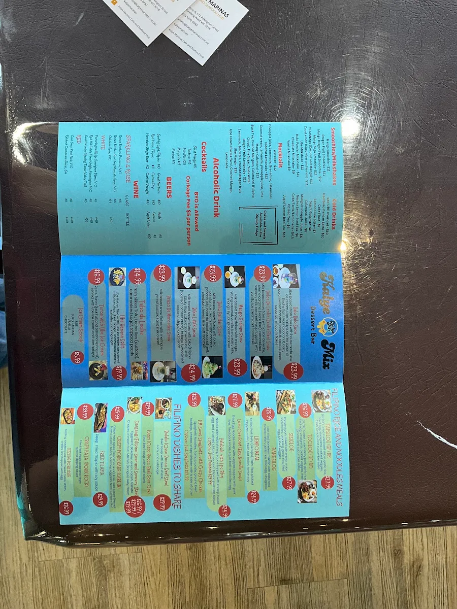 Menu, Kalye Marinas Filipino Grill and Seafood (Ashburton Branch)