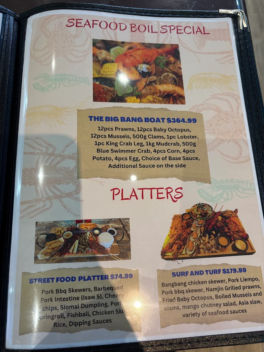 Menu, Kalye Marinas Filipino Grill and Seafood (Ashburton Branch)