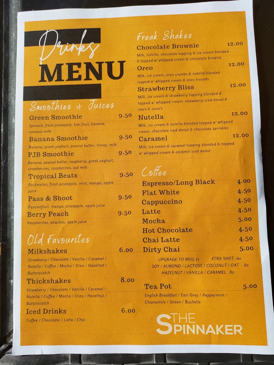 Menu, The Spinnaker
