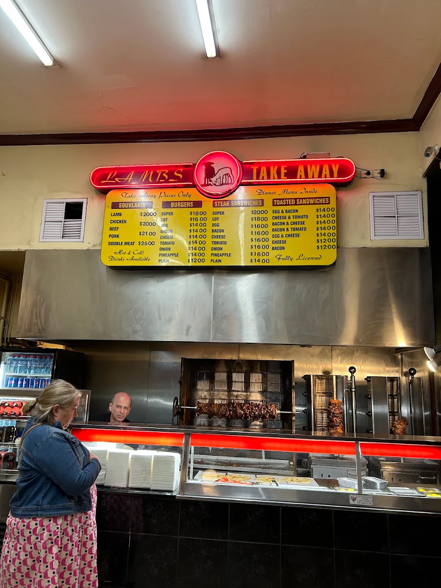 Menu, Lambs on Lygon St