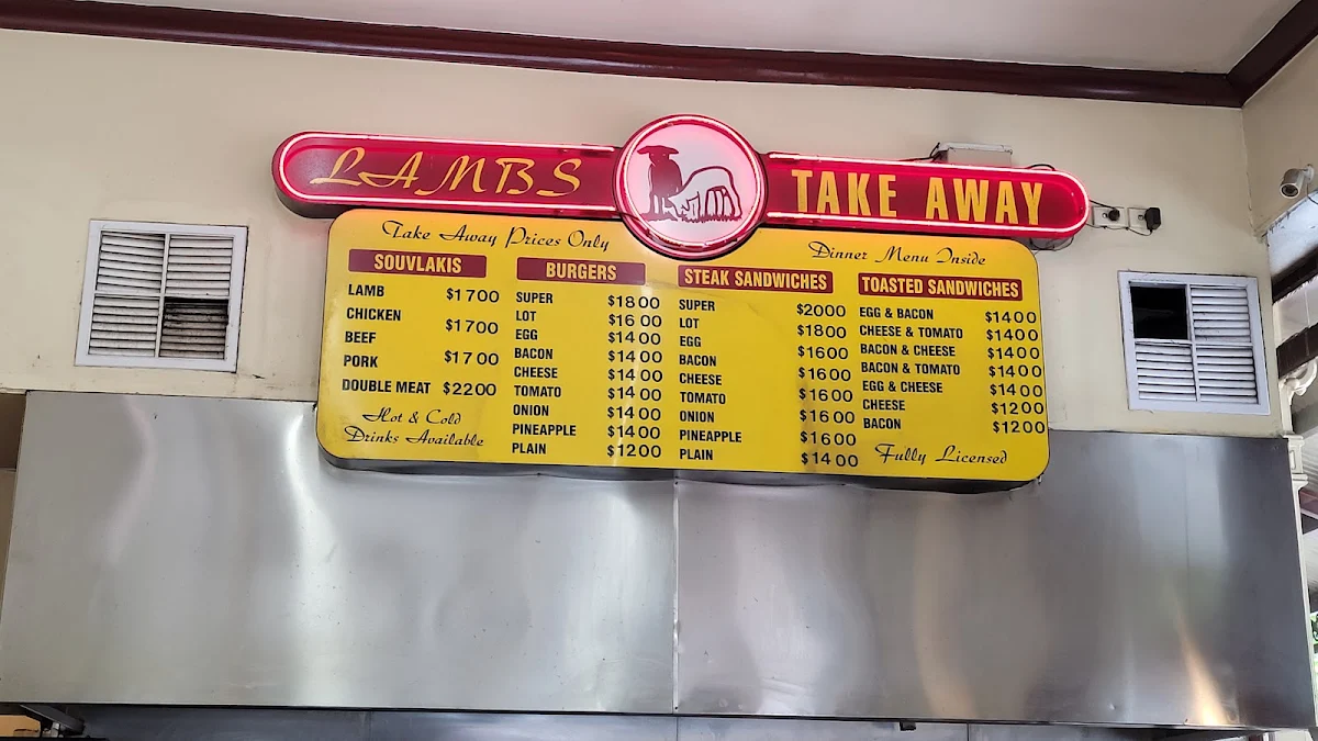 Menu, Lambs on Lygon St