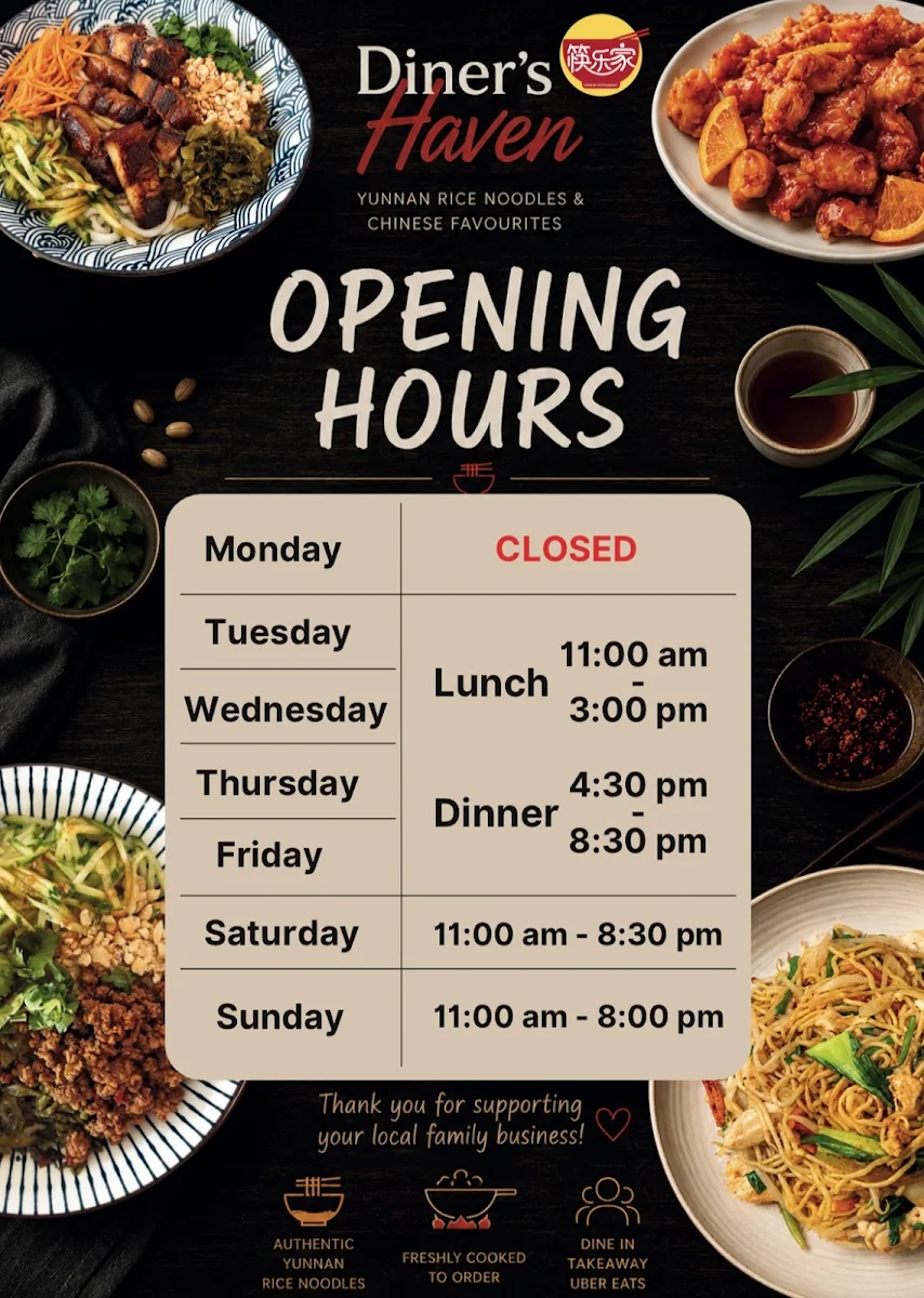 Menu, Diner's Haven