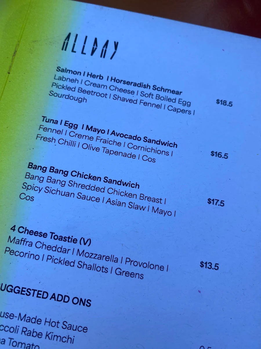 Menu, KASKA Eatery & Cafe