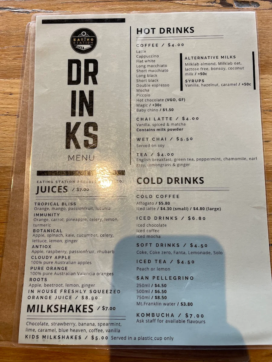 Menu, Eating Station