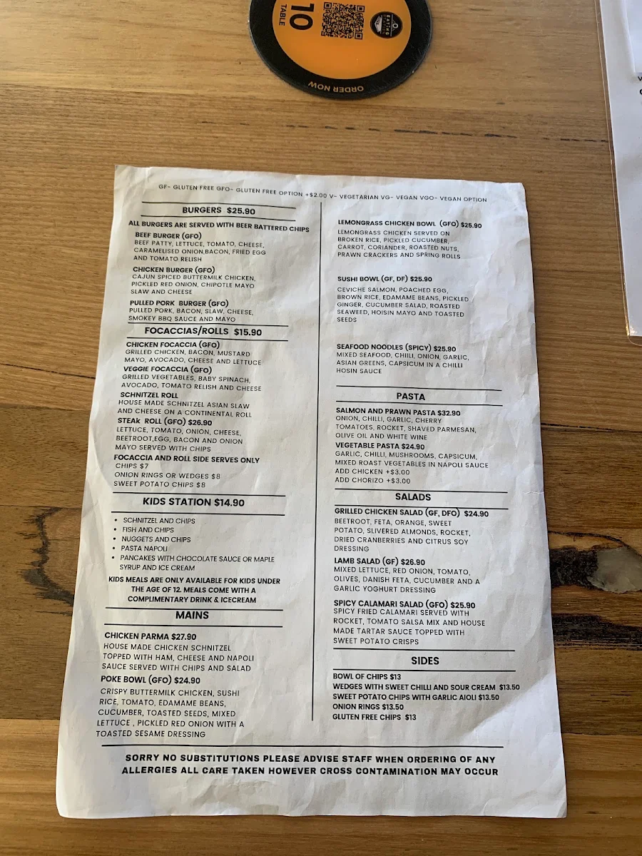 Menu, Eating Station