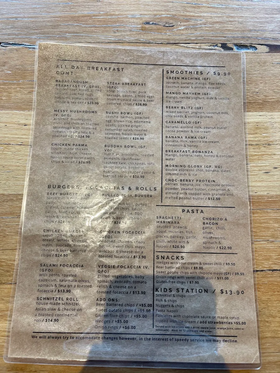 Menu, Eating Station