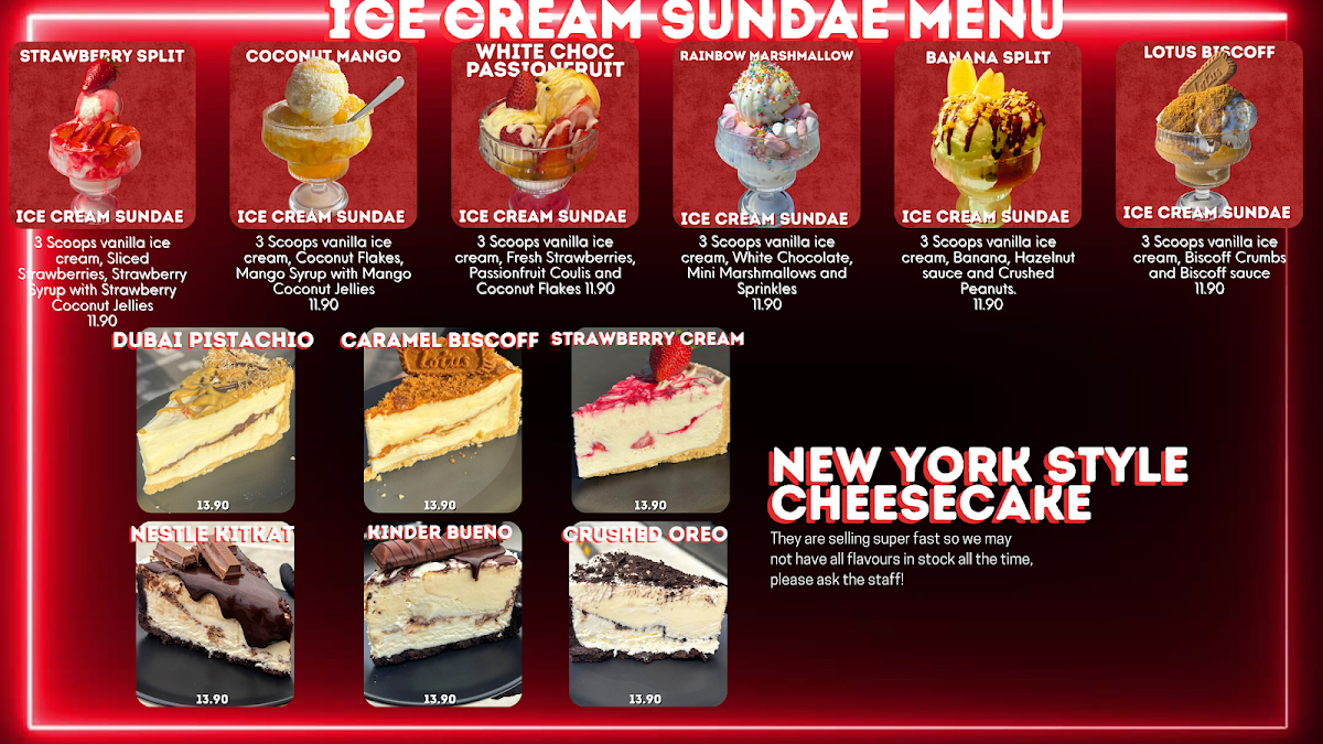 Menu, Indulge Waffles and Desserts Coburg