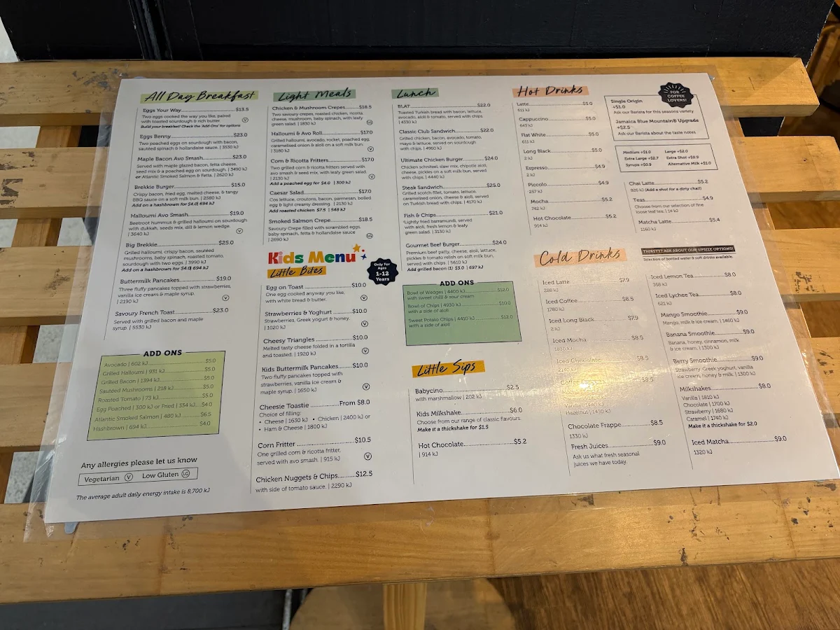 Menu, Jamaica Blue Kingaroy Shoppingworld