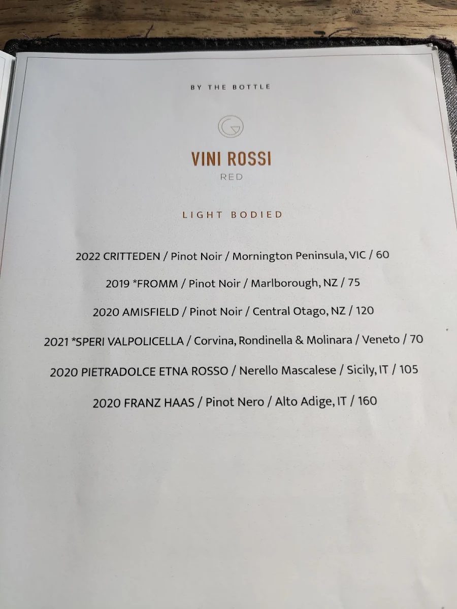 Menu, Gemelli Italian