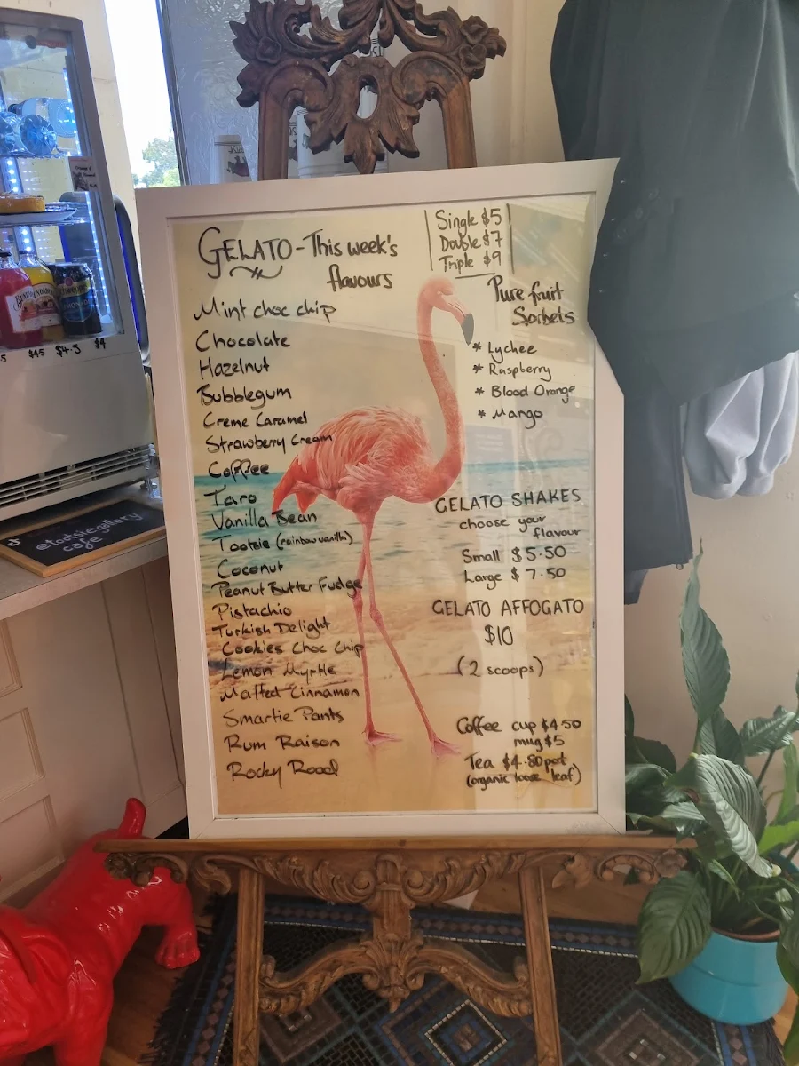Menu, Tootsie Gallery Cafe