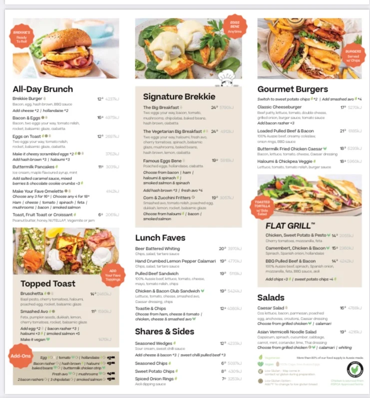 Menu, The Coffee Club Cafe - Carindale