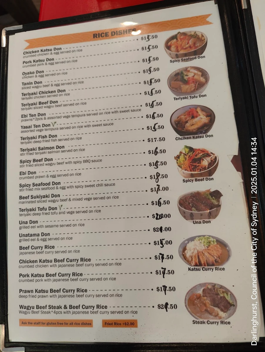 Menu, Don Don