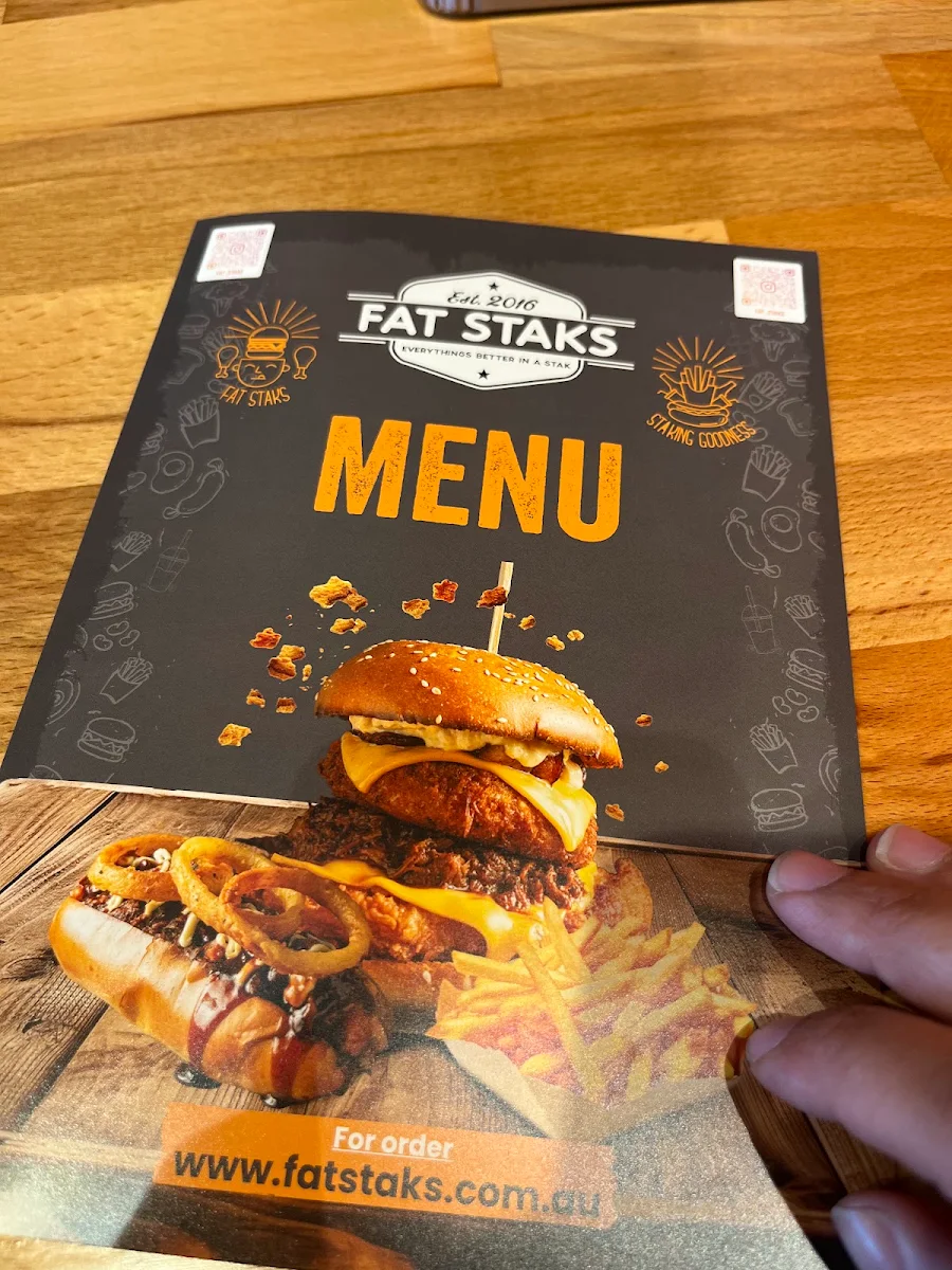 Menu, Fat Staks (Caroline Springs)