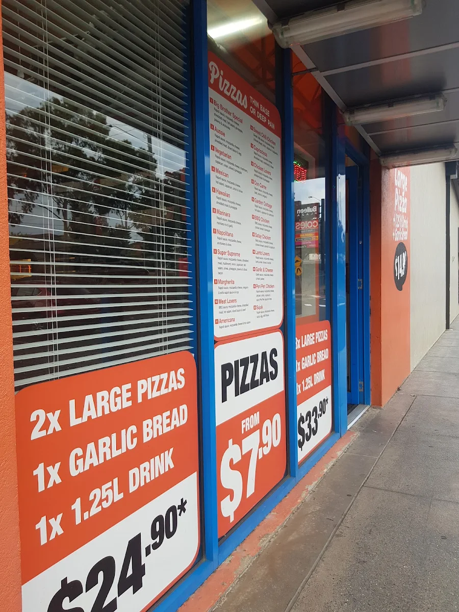 Menu, Big Brothers Pizza BULLEEN