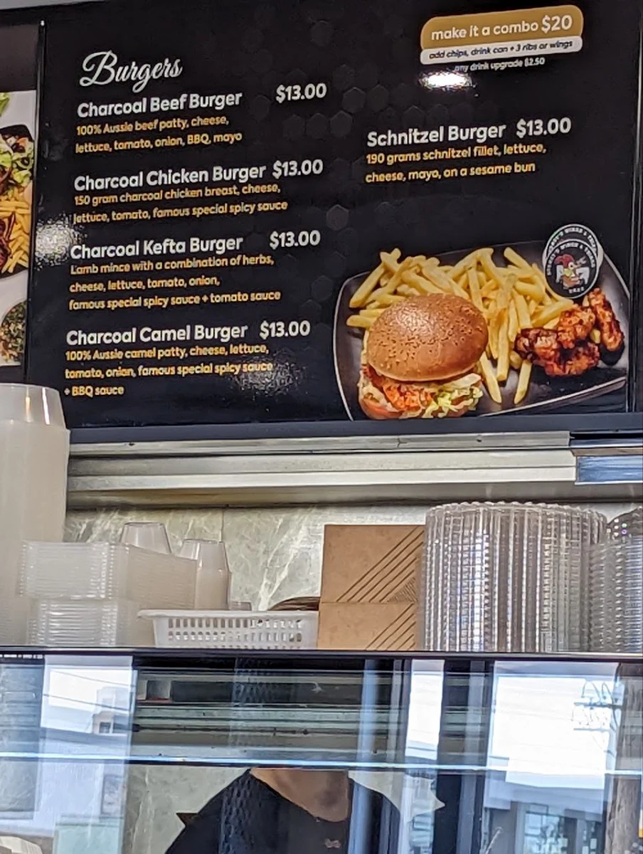 Menu, Sydneys Wings And Things