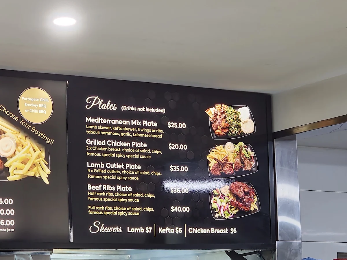 Menu, Sydneys Wings And Things