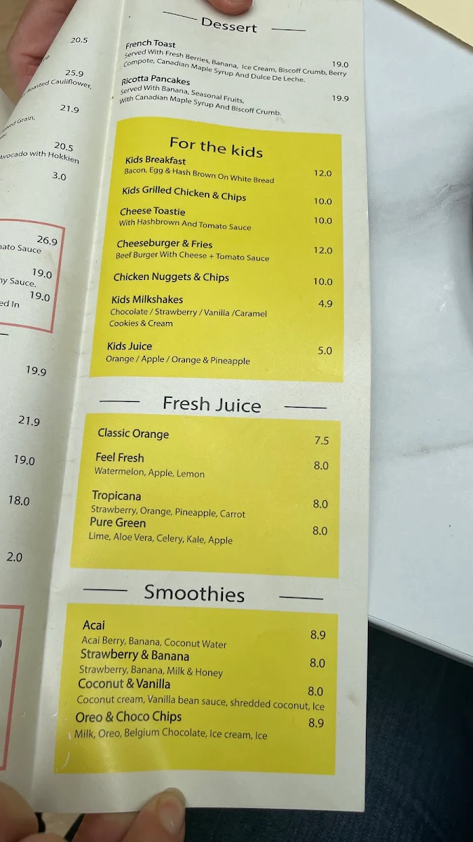 Menu, Hidden Grounds Cafe , Miranda