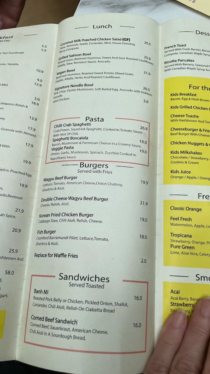 Menu, Hidden Grounds Cafe , Miranda