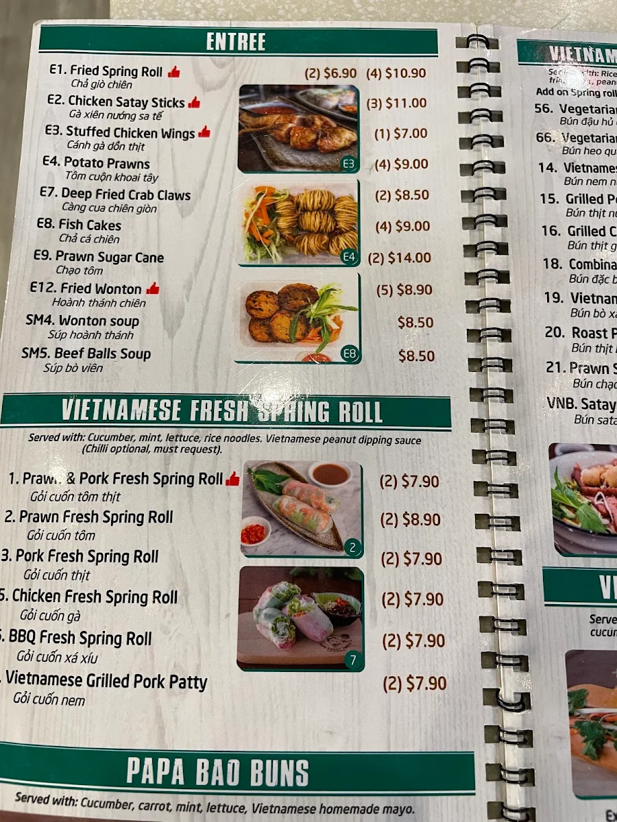 Menu, Papa Sweet Tooth