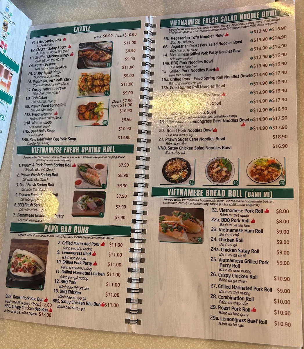 Menu, Papa Sweet Tooth