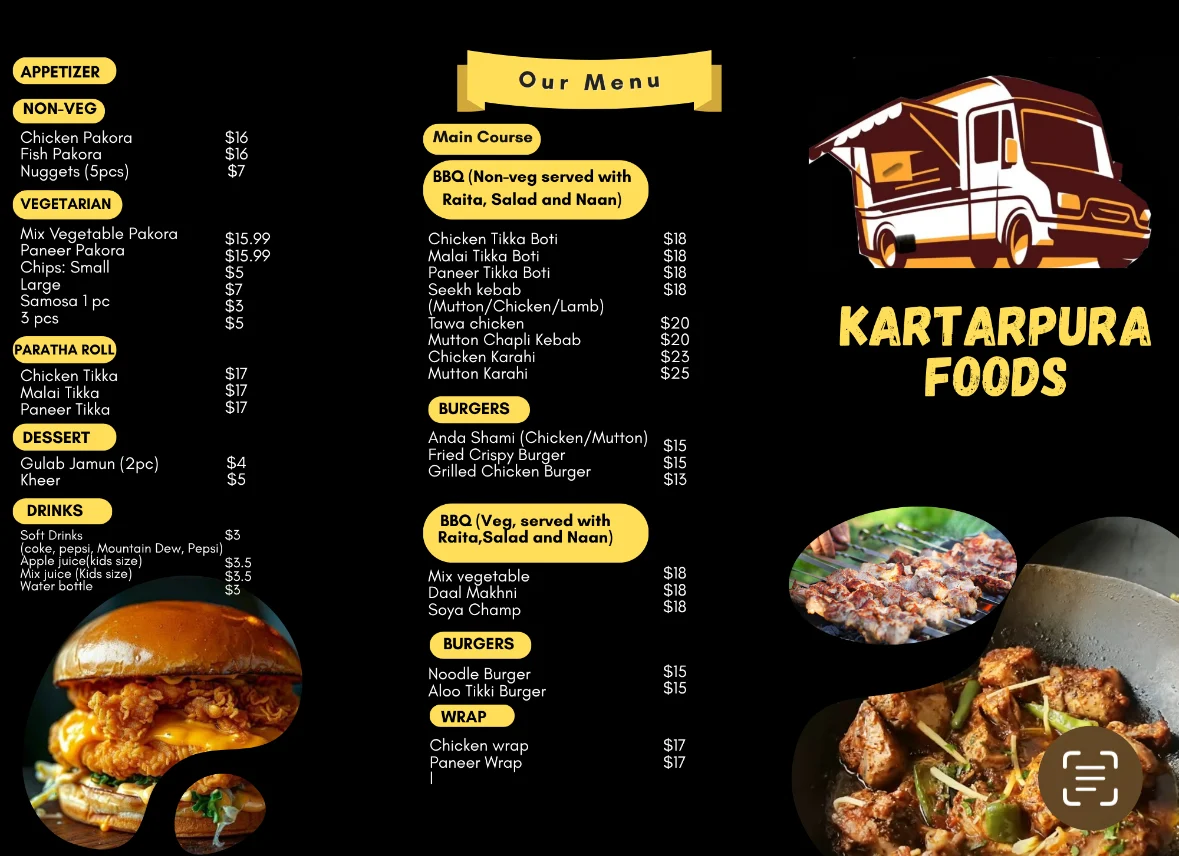 Menu, Kartarpura foods