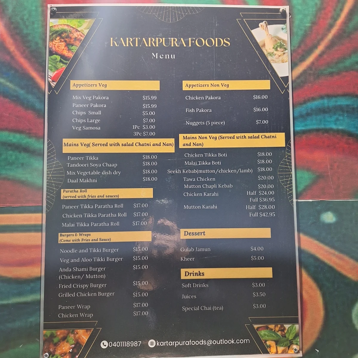 Menu, Kartarpura foods