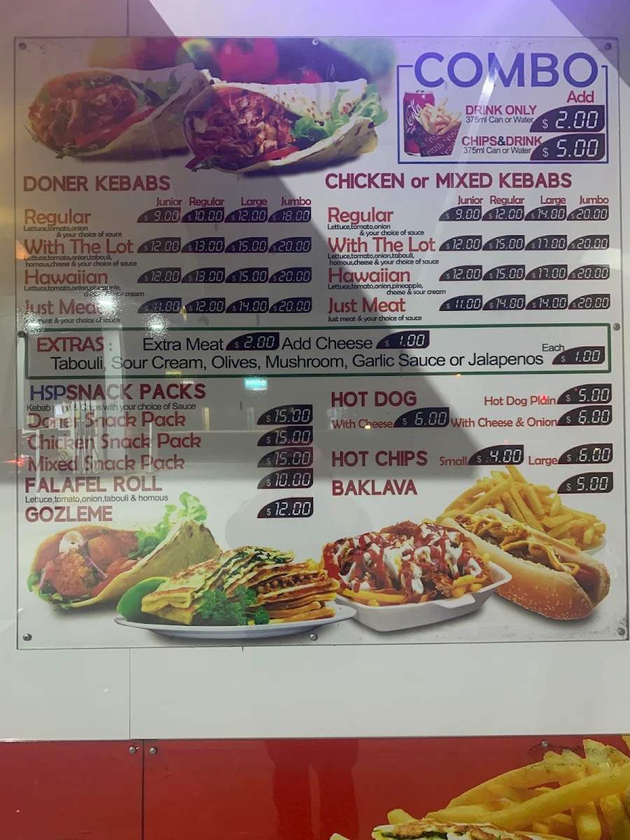Menu, Bellambi Kebabs
