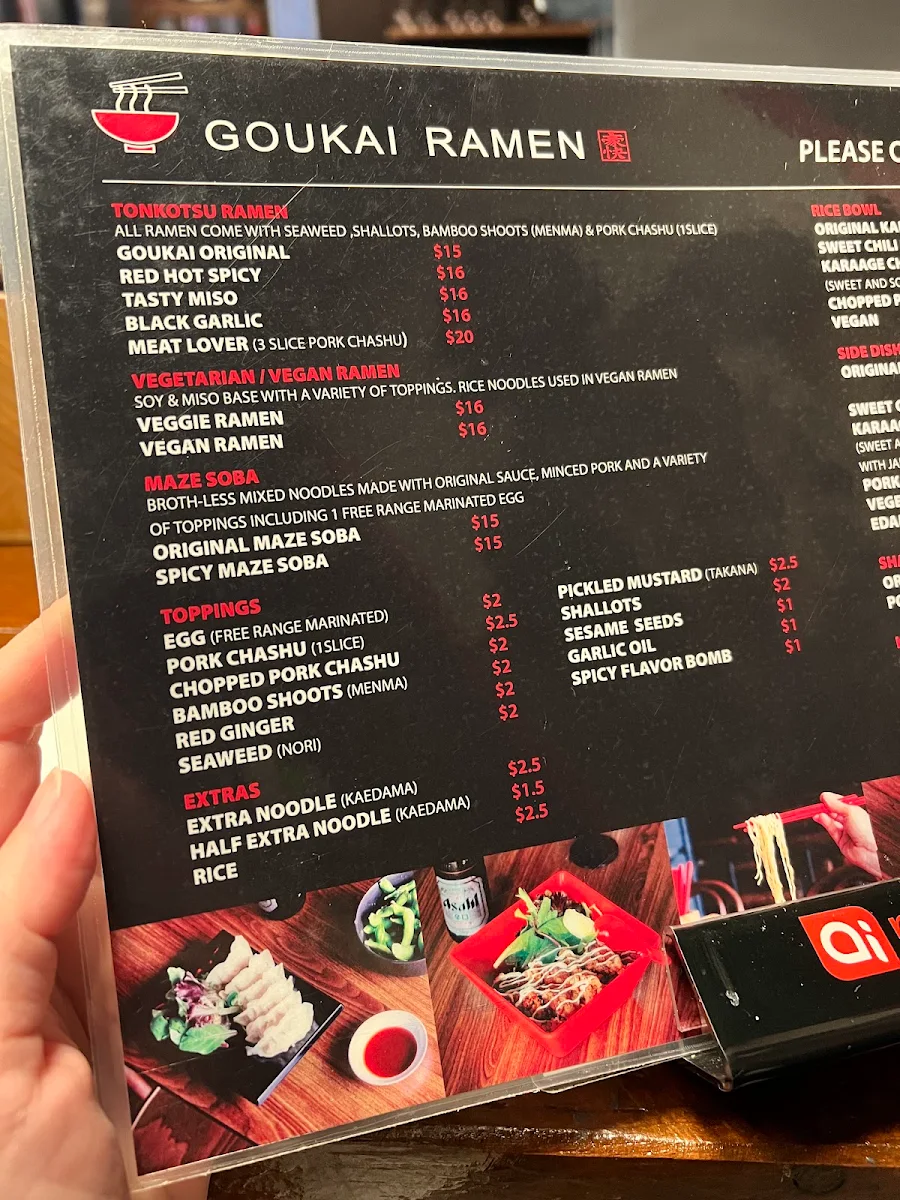 Menu, Goukai Ramen