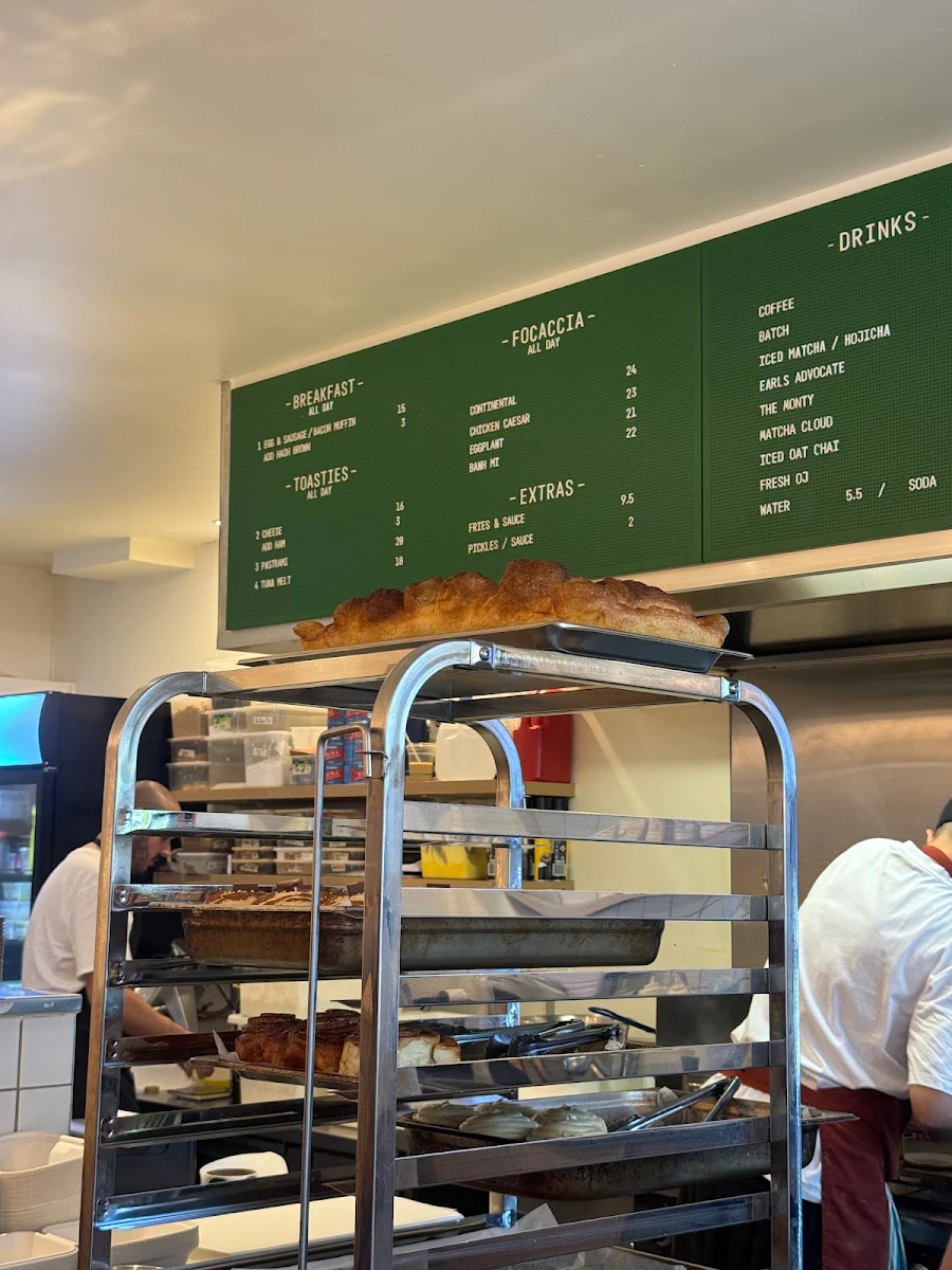 Menu, Earl's Eatery