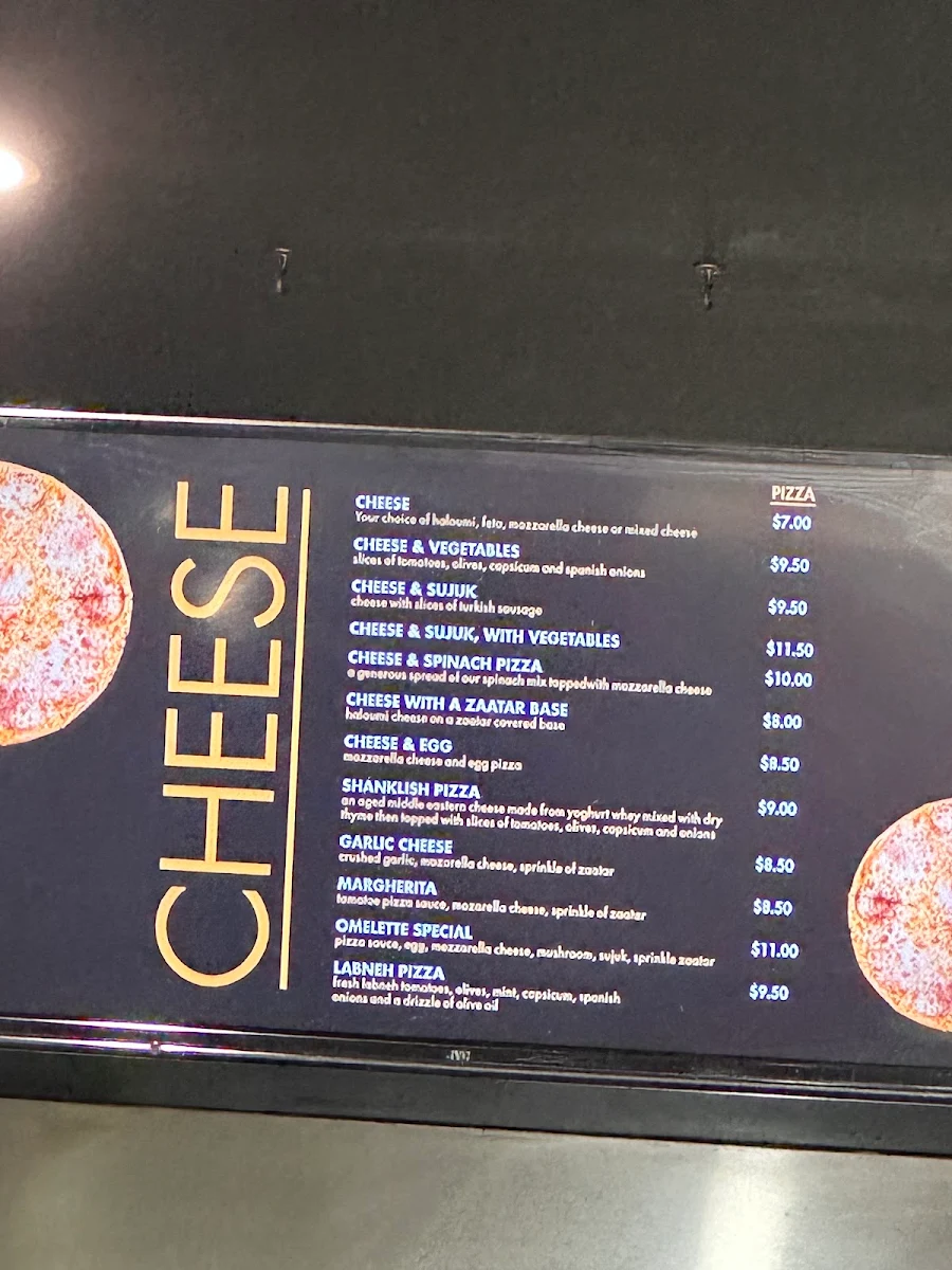 Menu, Khoder's Pizza Cafe